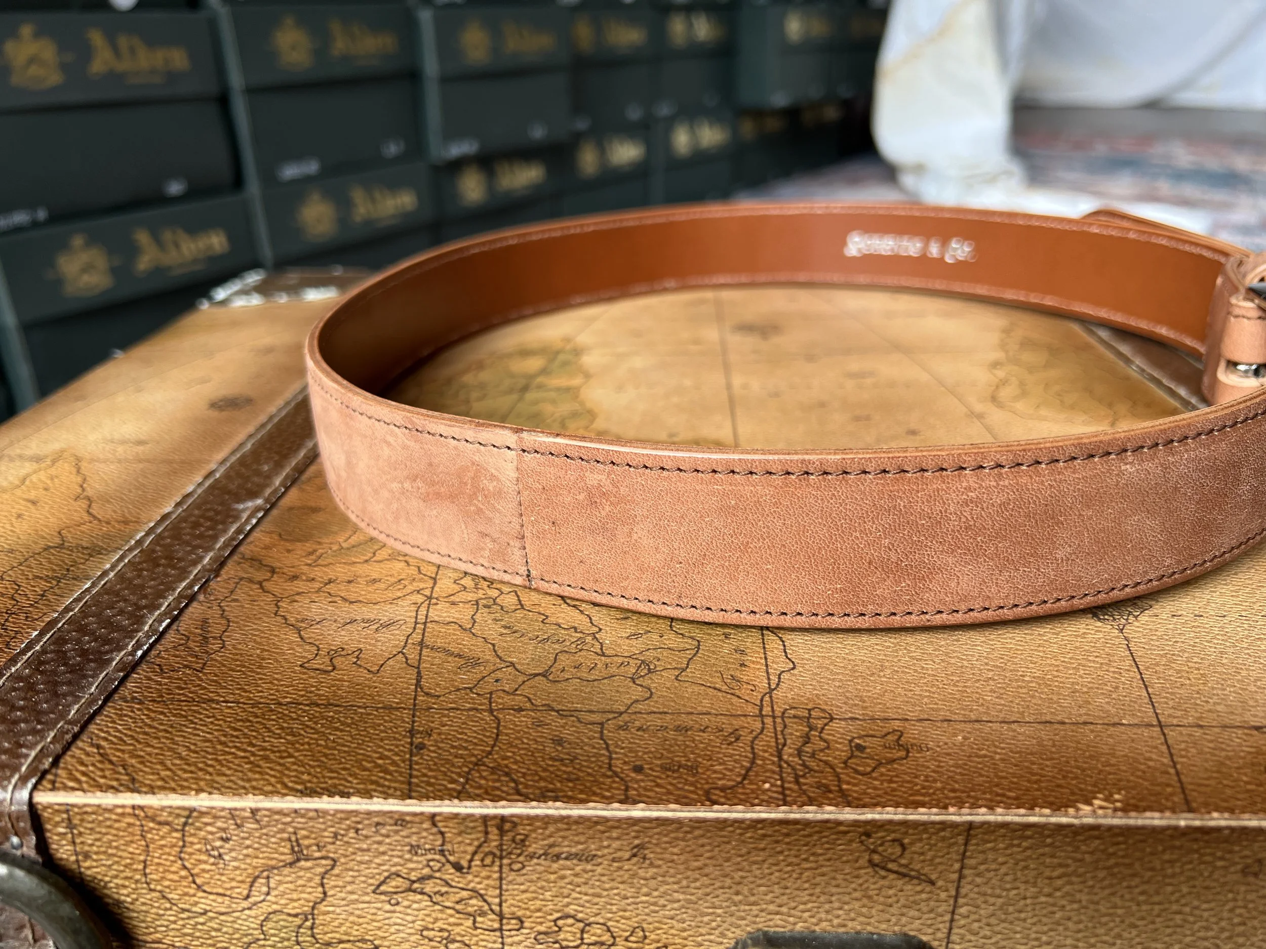 Horween reverse shell cordovan belt color #8 — Ealdwine Raleigh